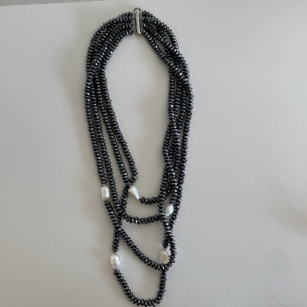 JTV Silver Cultured Freshwater Pearl, Germaine & Bella Luce Rhodium Over Silver